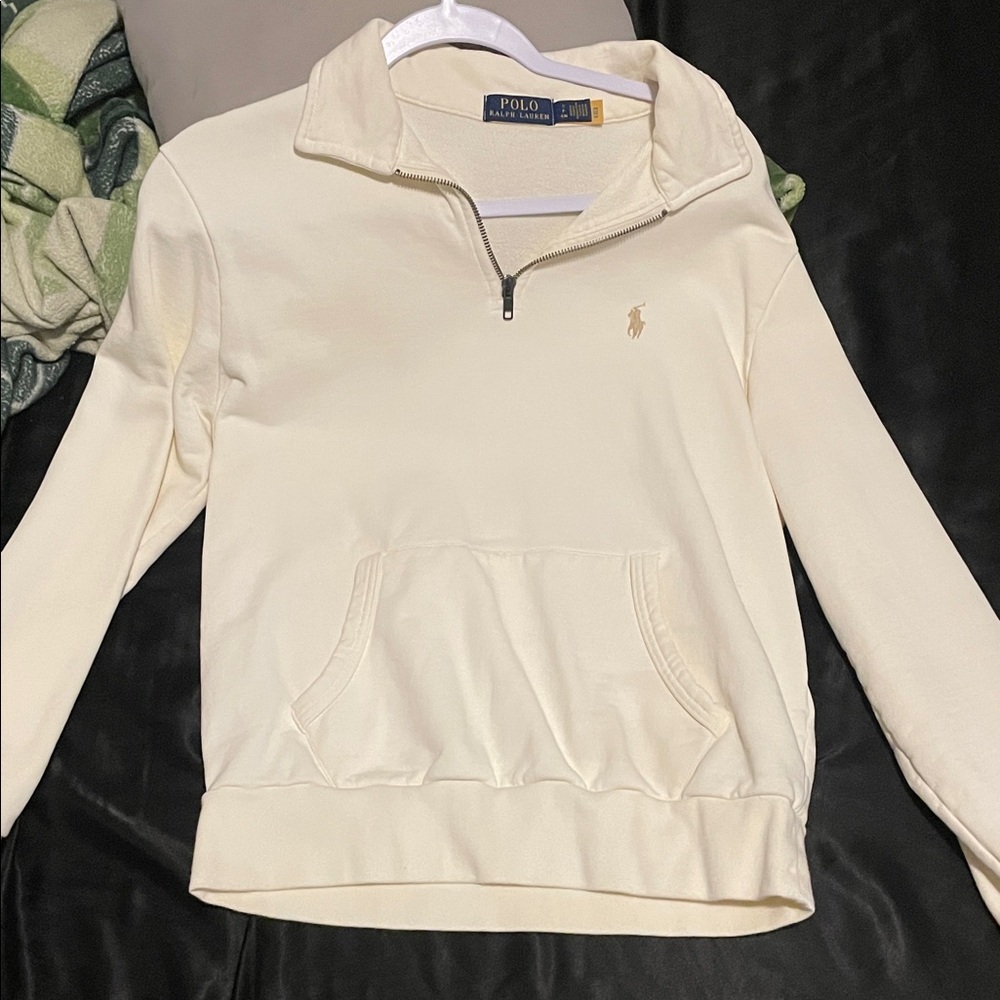 Polo by Ralph Lauren Off-White Zip-Up Sweater for Men used once